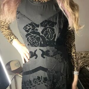 RARE Y2K Made For Impulse Fashion Week Black VINTAGE Dress Velvet Laced